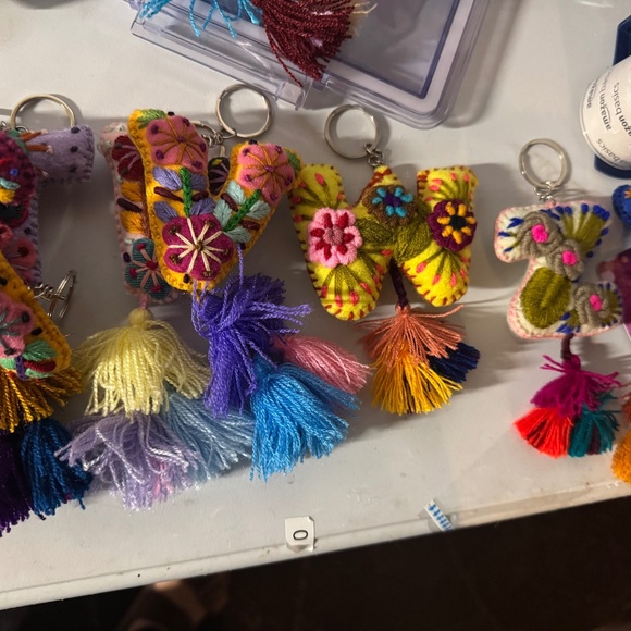 Boho Embroidered Initial Keychain - Picture 3 of 3